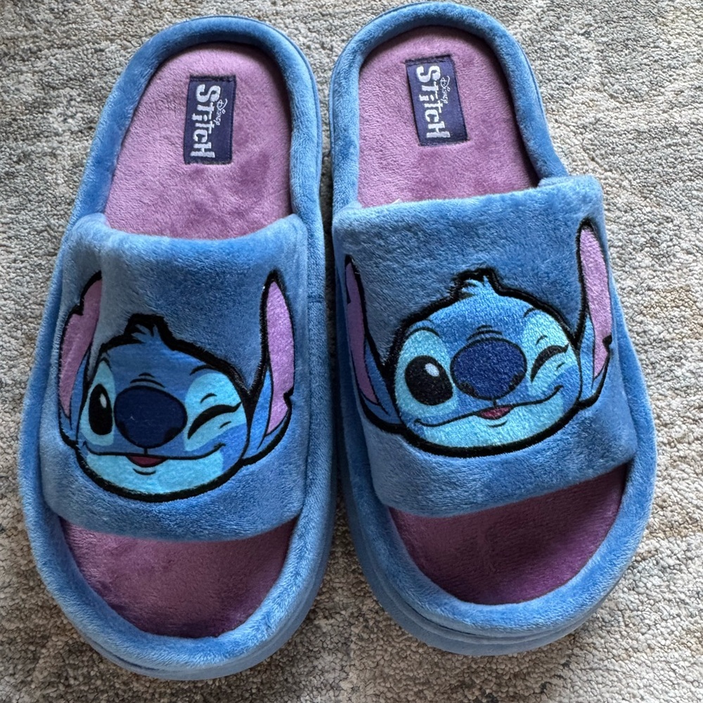 Disney Stitch Kids Blue and Purple Slippers